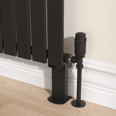 Riace Black Designer Radiator Feet -Suitable for Single and Double Panel Radiator