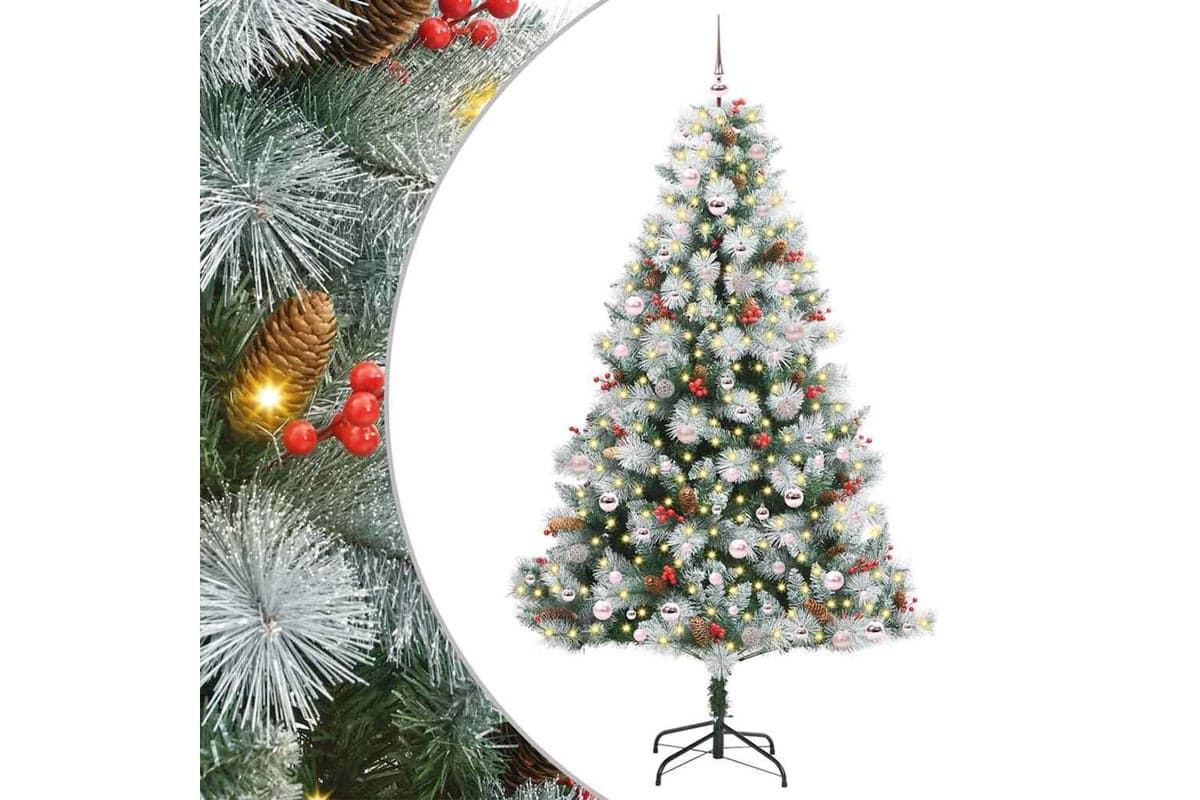 Vidaxl Artificial Christmas Tree Green And White 240 Cm