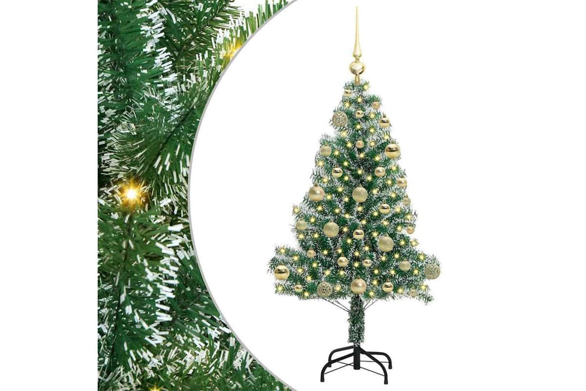Vidaxl Artificial Christmas Tree Snow Flocked With Led Light 120 Cm