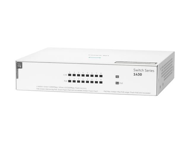 HPE - Networking Instant On 1430 8G Class4 PoE 64W Switch - switch - 8 ports - unmanaged - rack-mountable