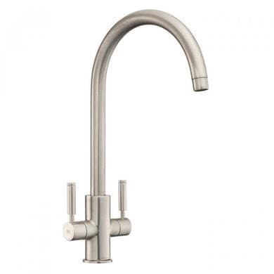 Rangemaster Intense Dual Lever Monobloc Kitchen Mixer Tap - Brushed Nickel