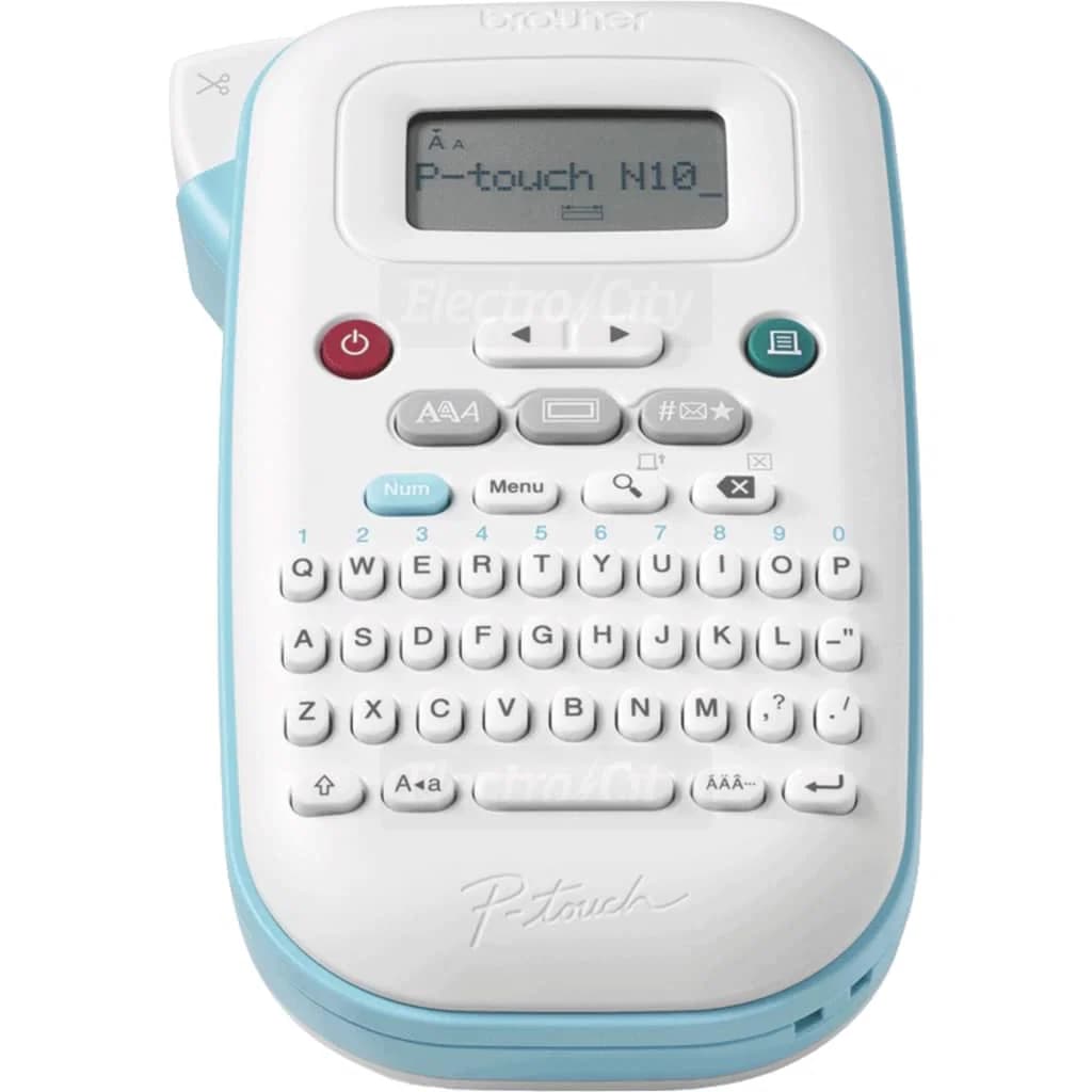 Brother Handheld Label Printer with Keyboard | Blue & White