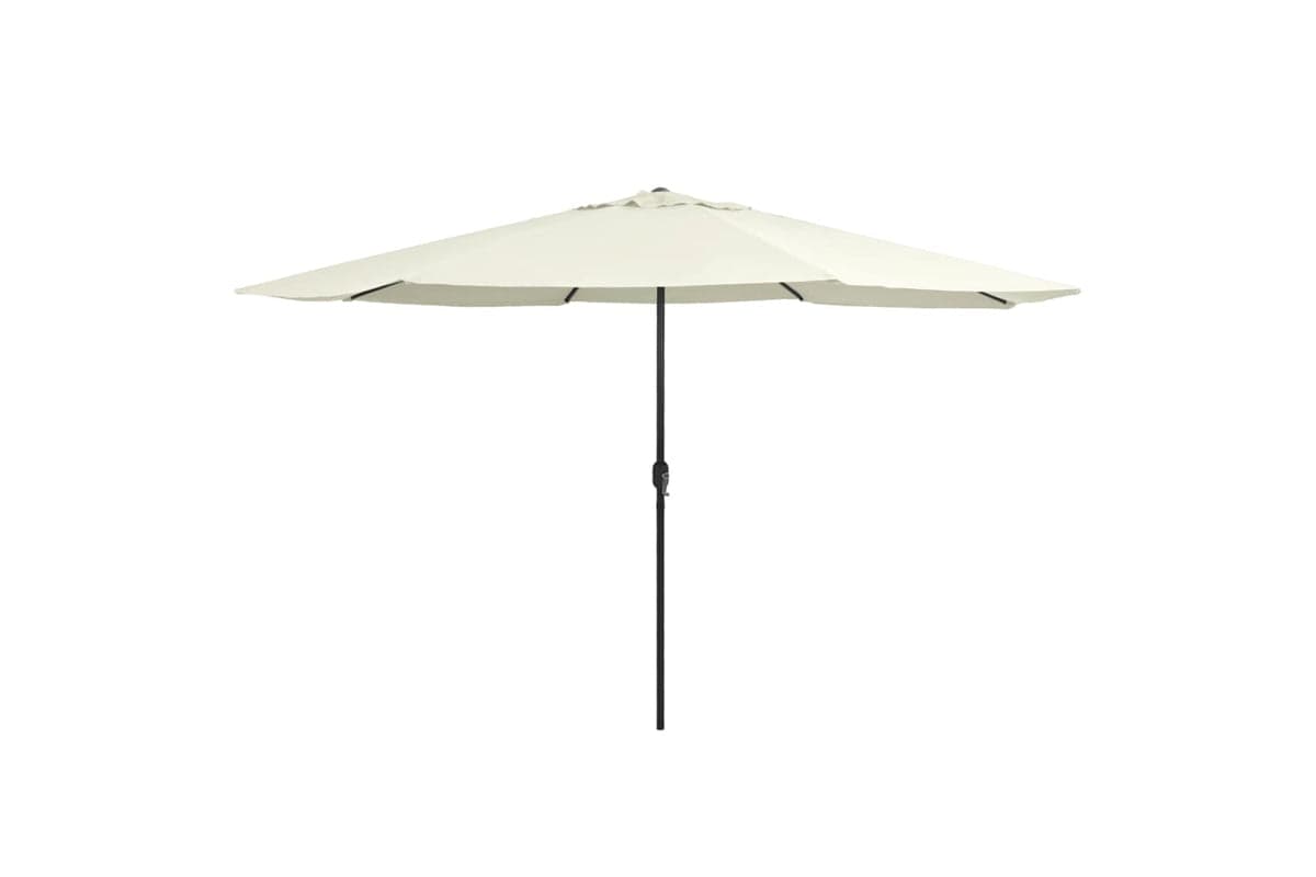 vidaXL Outdoor Parasol With Metal Pole 390cm Sand White