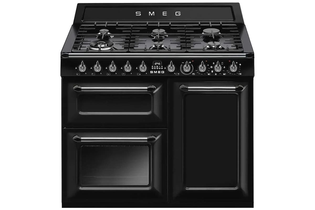 Smeg 100cm Traditional Dual Fuel Range Cooker | TR103BL | Black