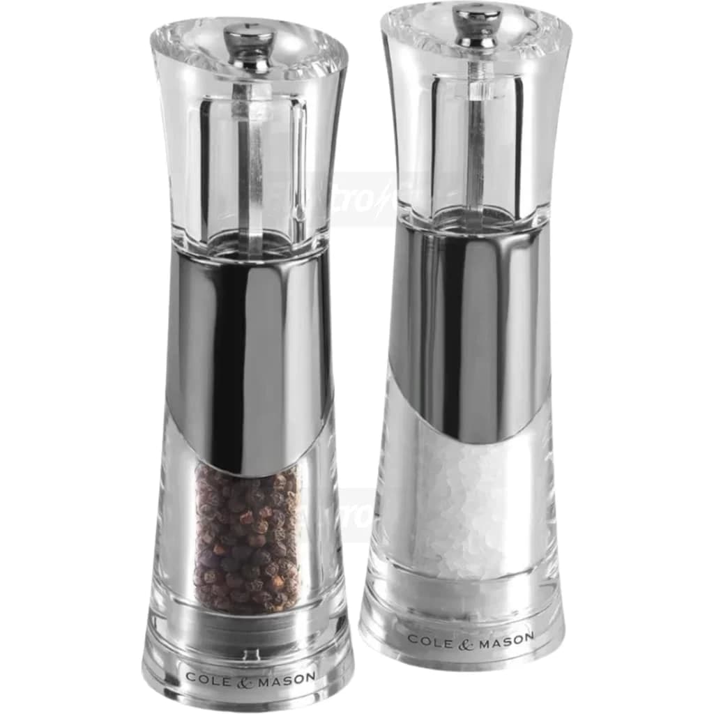Cole &amp; Mason Bobbi Precision+ Salt and Pepper Mill Set | Brushed Chrome