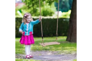 Homcom 344-010 Wooden Garden Swing Seat for Adults & Kids | Natural Wood Colour