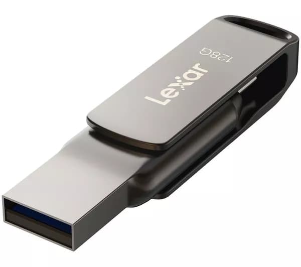LEXAR JumpDrive D400 USB Type-C & Type-A Dual Memory Stick - 128 GB, Silver