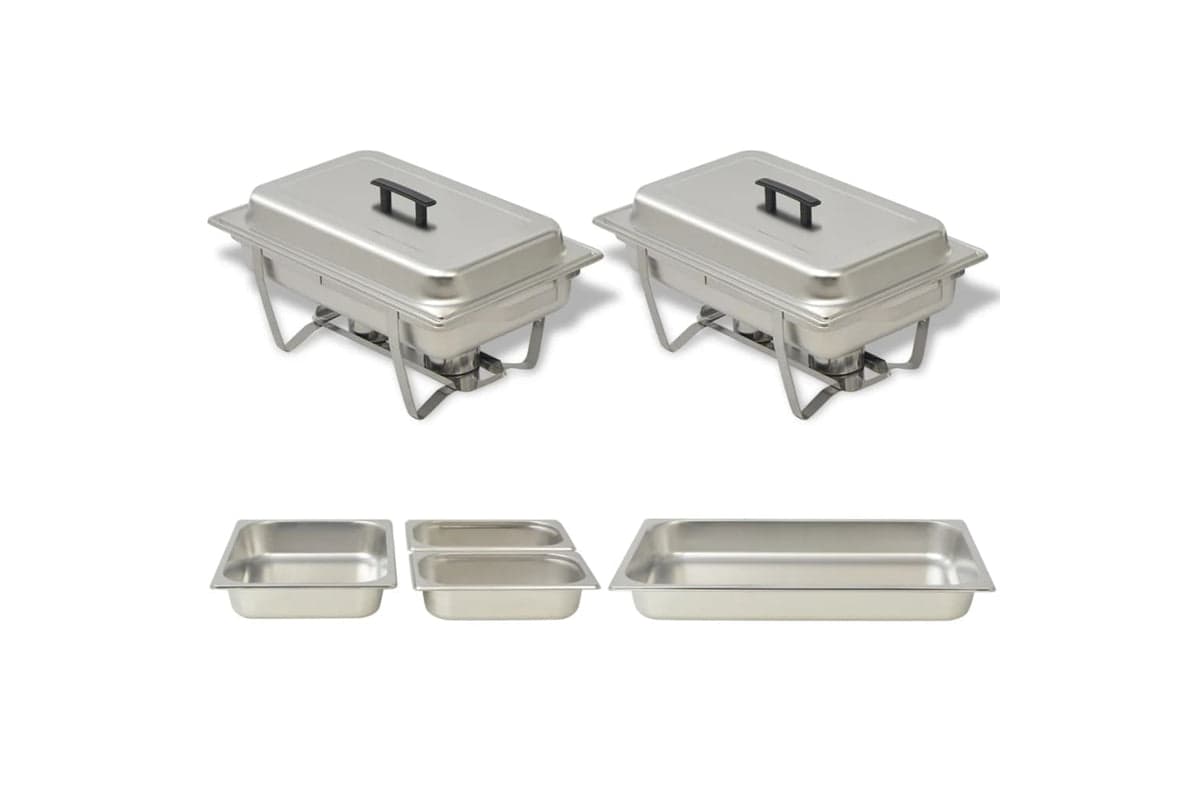 Vidaxl 50528 2 Piece Chafing Dish Set Stainless Steel