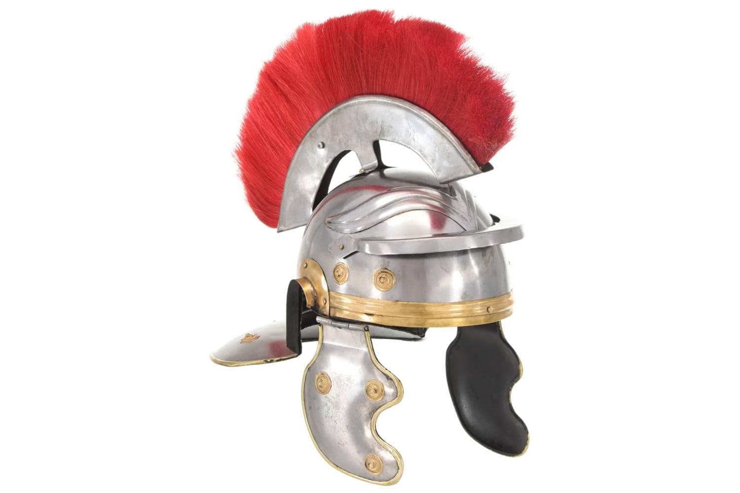 Vidaxl 286217 Roman Soldier Helmet Antique Replica Larp Silver Steel