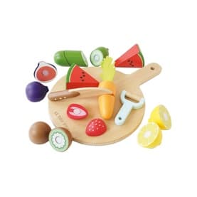 Wooden Chopping Board & Sliceable Play Food