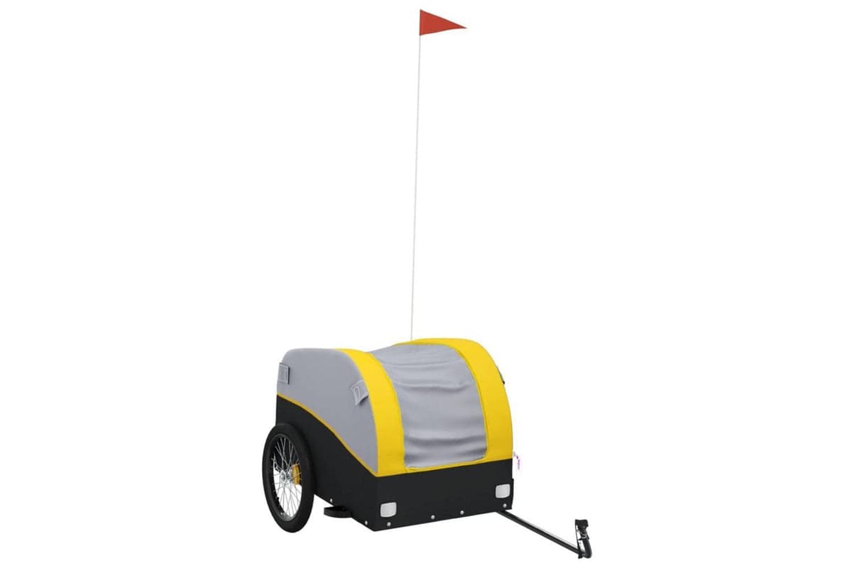 Vidaxl Bike Trailer Black And Yellow 45 Kg Iron