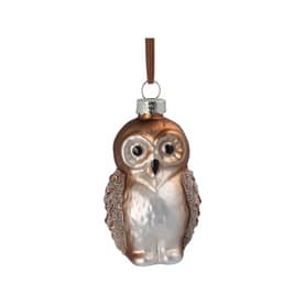 Beaded Owl Glass Tree Decoration 8cm