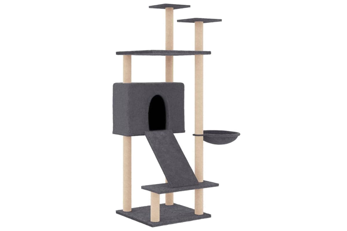 Vidaxl Cat Tree With Sisal Scratching Posts Dark Grey 153 Cm
