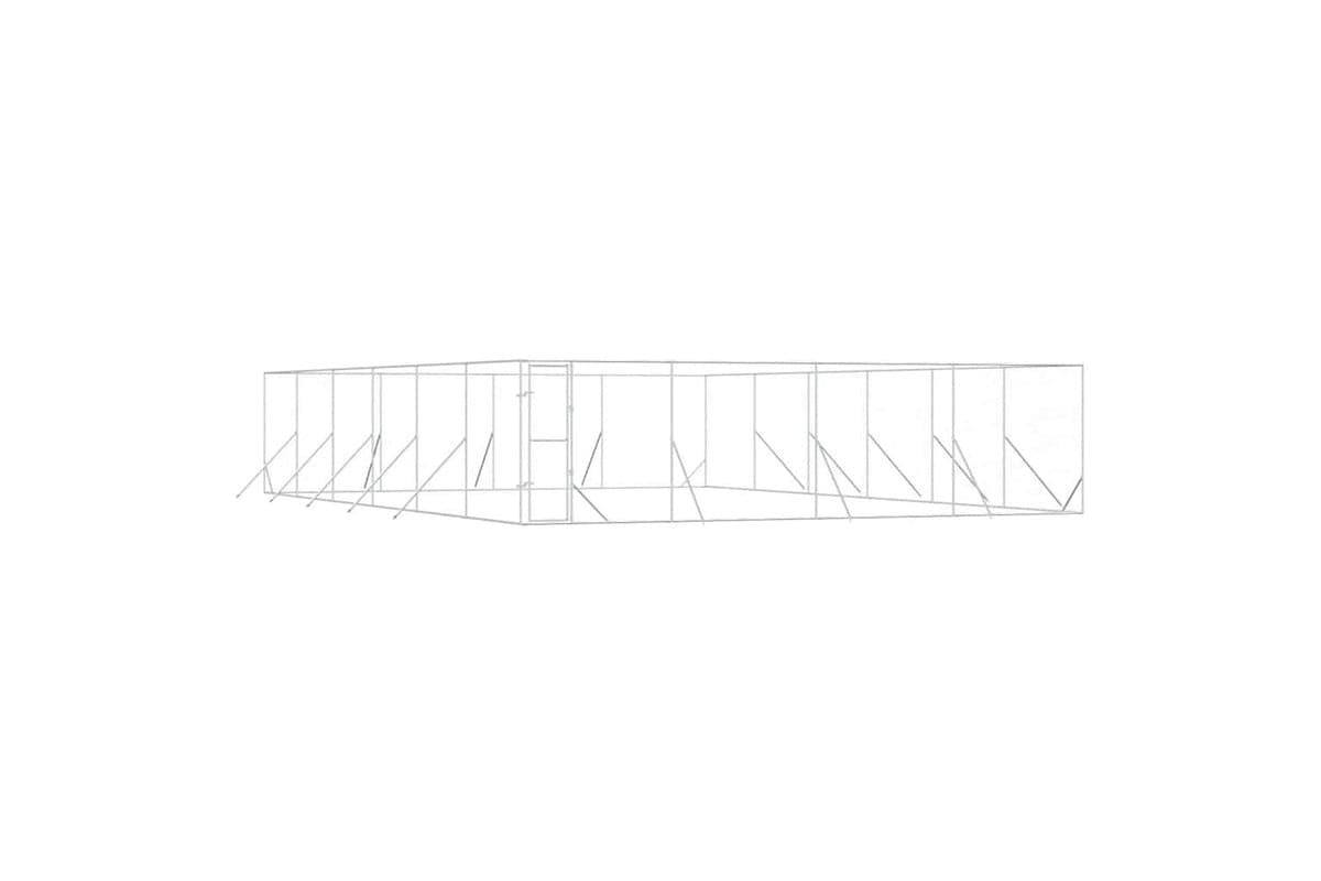 Vidaxl 3190465 Outdoor Dog Kennel Silver 8x12x2 M Galvanised Steel