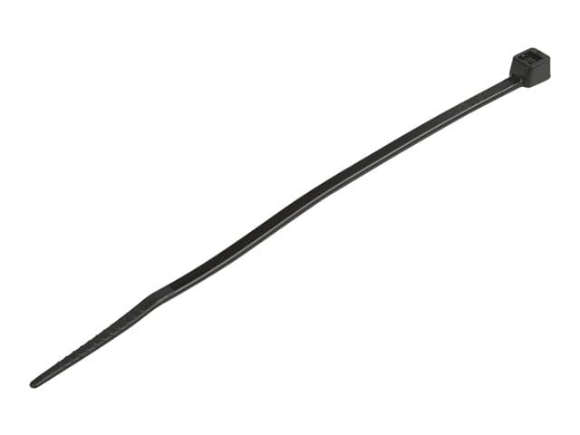 STARTECH.COM - Startech 10cm(4") Cable Ties, 2mm(1/16") wide, 22mm(7/8") Bundle Diameter, 8kg(18lb) Tensile Strength, Nylon Self Locking Zip Ties with Curved Tip, 94V-2/UL Listed, 1000 Pack, Black - Nylon 66 Plastic - TAA (CBMZT4BK) - cable tie - TAA Compliant