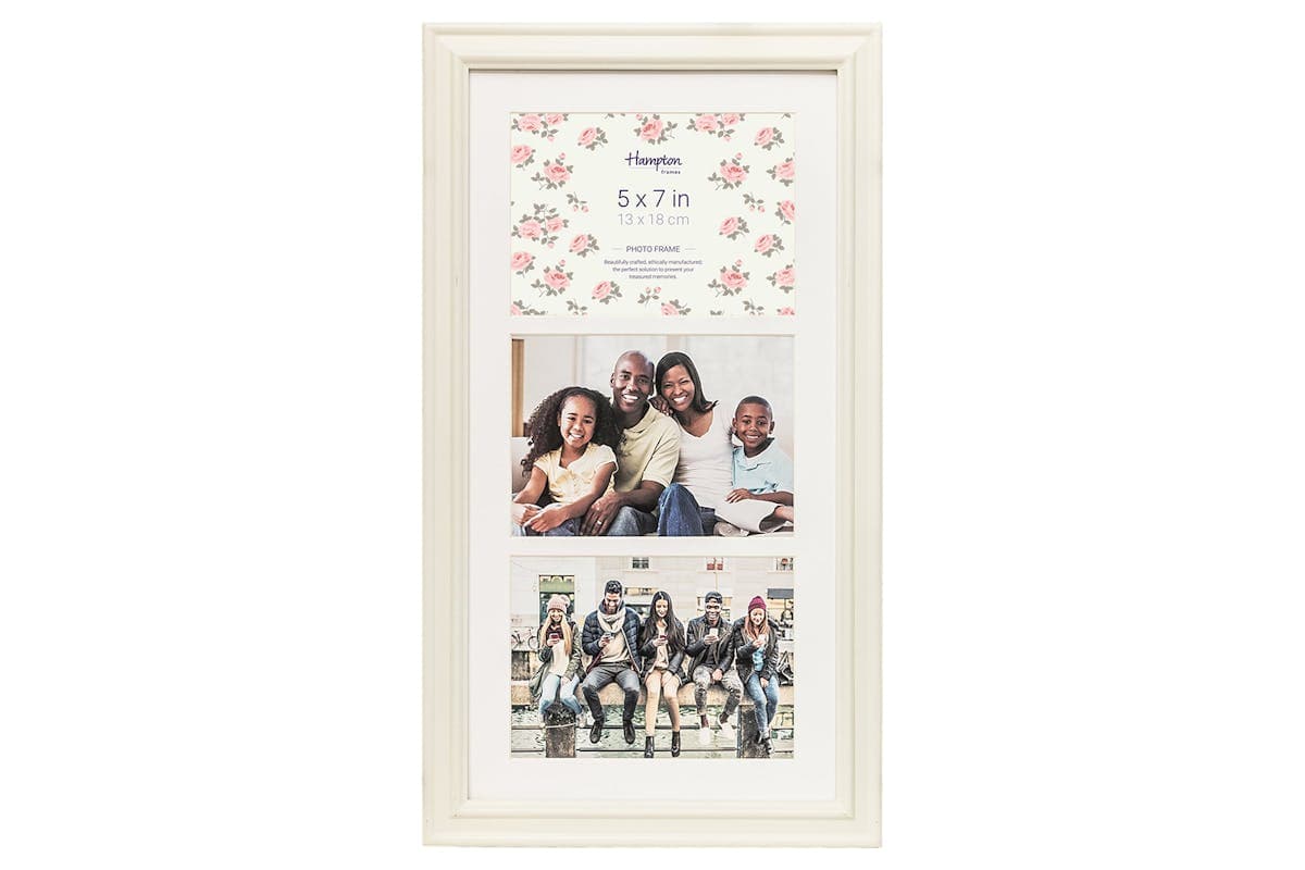Helena 5×7" Triple Frame | White