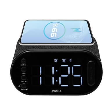 Groov-e GV-CR06 Atlas II Alarm Clock Radio with USB & Wireless Charging