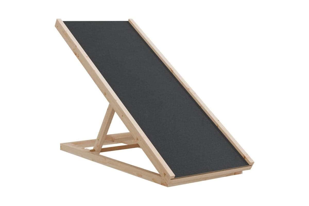 Vidaxl Dog Ramp Grey 100x40 Cm Solid Wood Fir