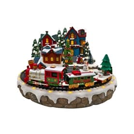 Animated Christmas Workshop Village 24cm