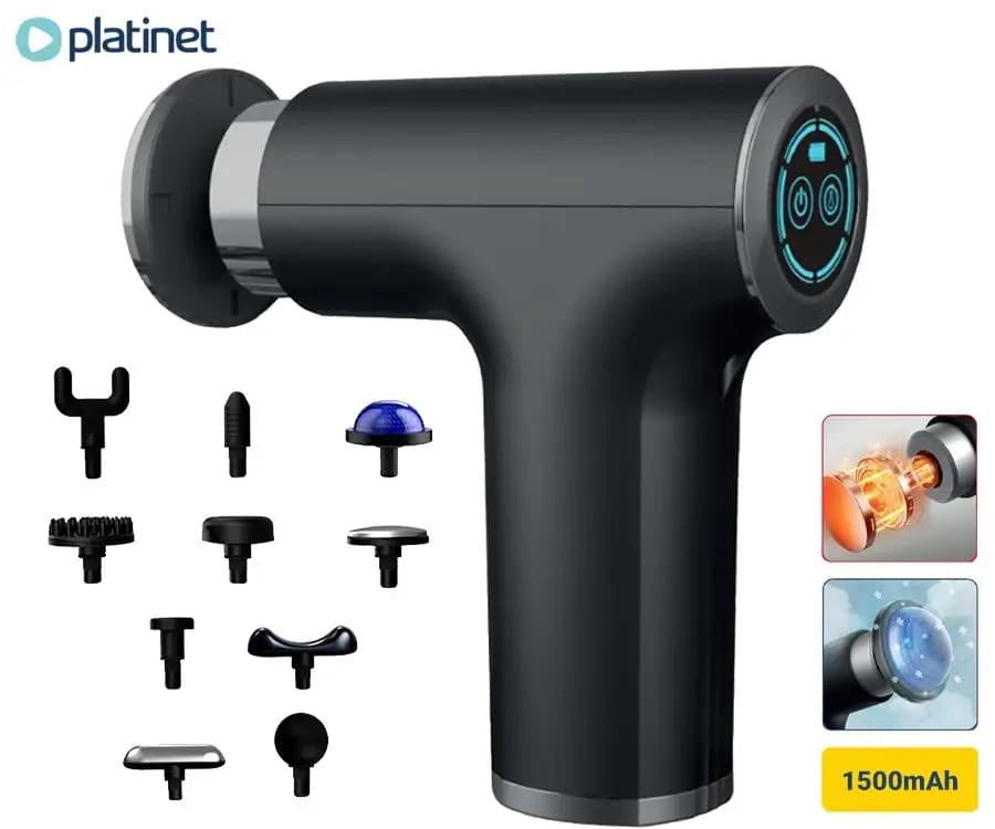 PLATINET Compact 3200rpm Massage Gun With Cold & Hot M...