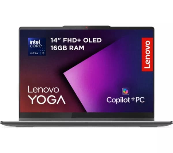 LENOVO Yoga 7 14" 2 in 1 Laptop, Copilot+ PC - Intel® Core™ Ultra 5, 512 GB SSD, Luna Grey