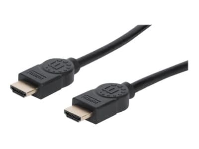 MANHATTAN - HDMI Cable with Ethernet, 4K@60Hz (Premium High Speed), 5m, Male to Male, Black, Ultra HD 4k x 2k, Fully Shielded, Gold Plated Contacts, Lifetime Warranty, Polybag - HDMI cable with Ethernet - 5 m