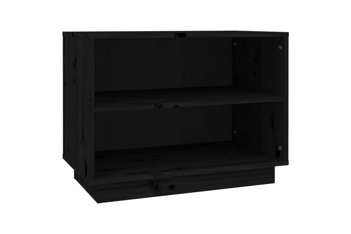 vidaXL 813549 Shoe Cabinet Black 60x34x45cm Solid Wood Pine
