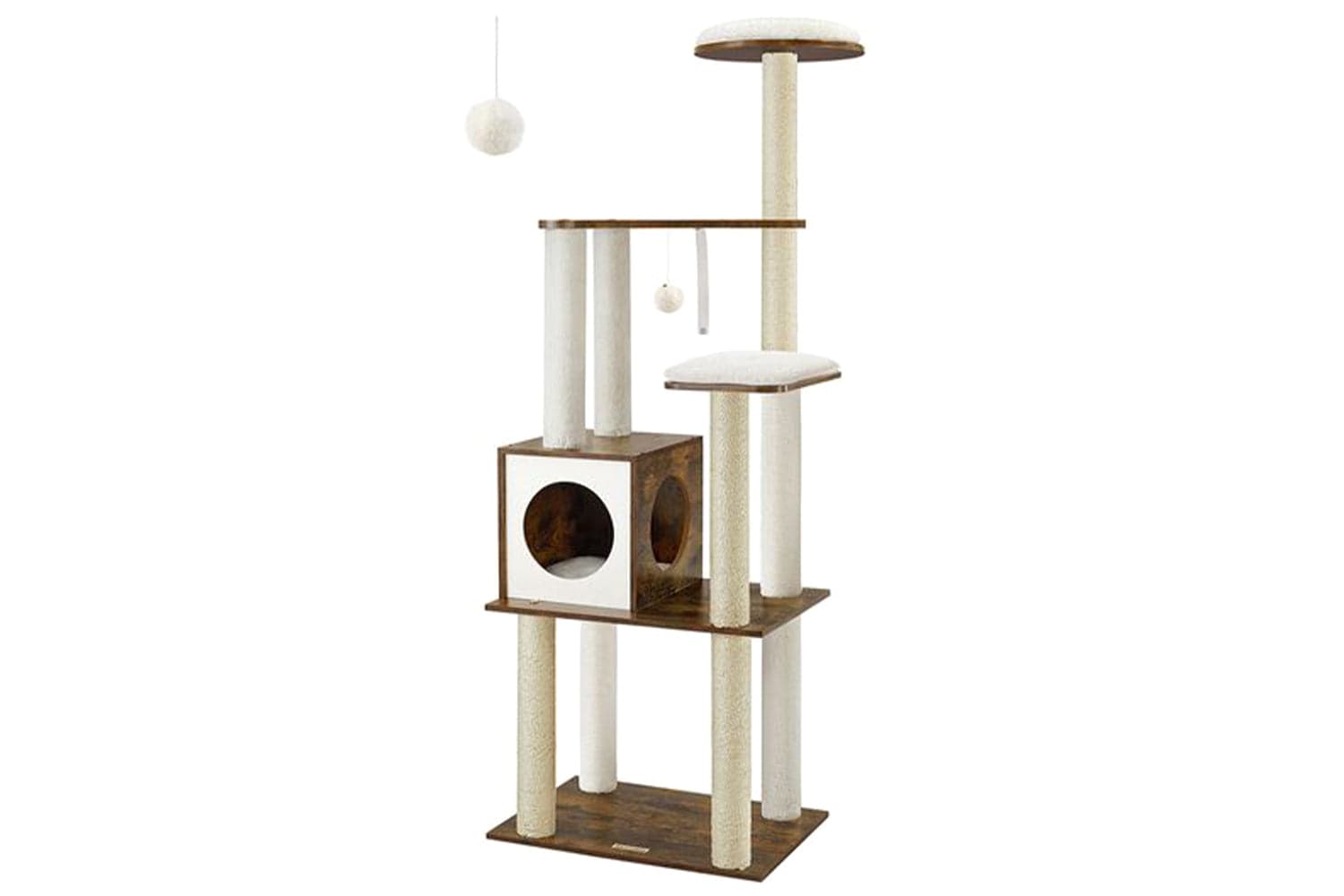 Feandrea PCT166X01 Scratching Post with Removable Cushions | Vintage Brown