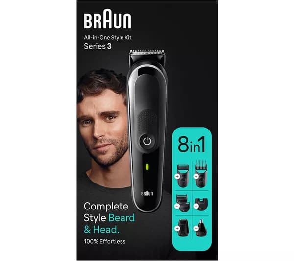 BRAUN Series 3 MGK3440 8-in-1 Styling Kit - Black