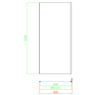 ONLY OPENED - Pavo 900mm 8mm Side Panel - Gunmetal