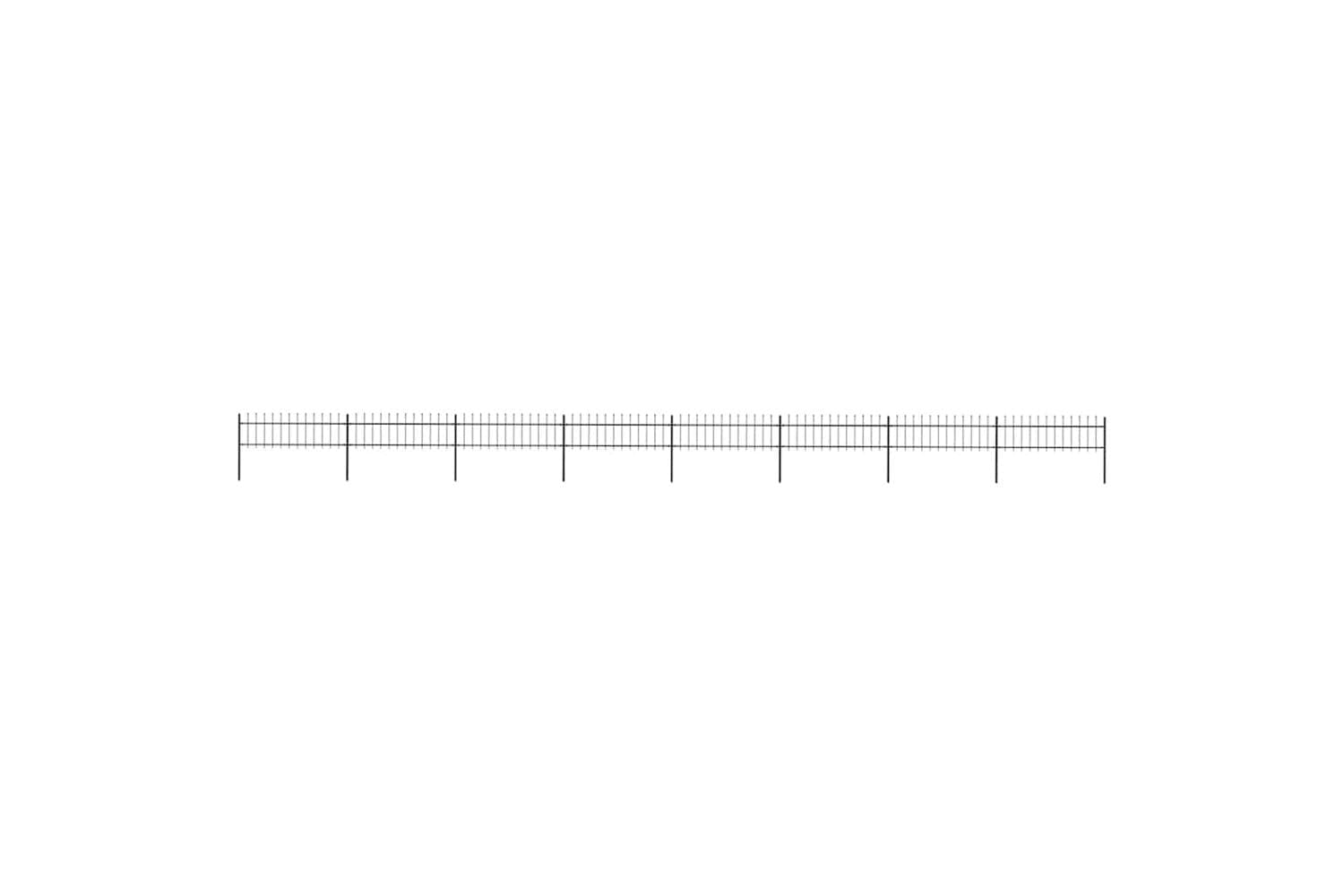 Vidaxl 277600 Garden Fence With Spear Top Steel 13.6x0.6 M Black