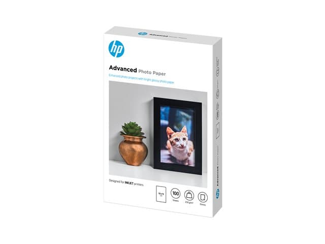 HP - Advanced Glossy Photo Paper - photo paper - glossy - 100 sheet(s) - 100 x 150 mm - 250 g/m²