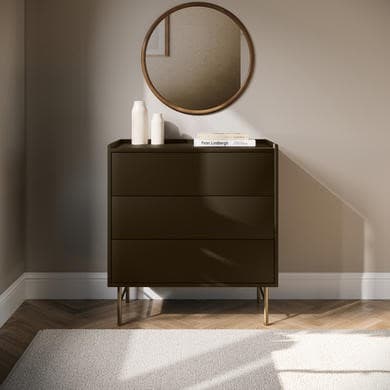 Khaki Green Modern 3 Drawer Chest of Drawers - Zane
