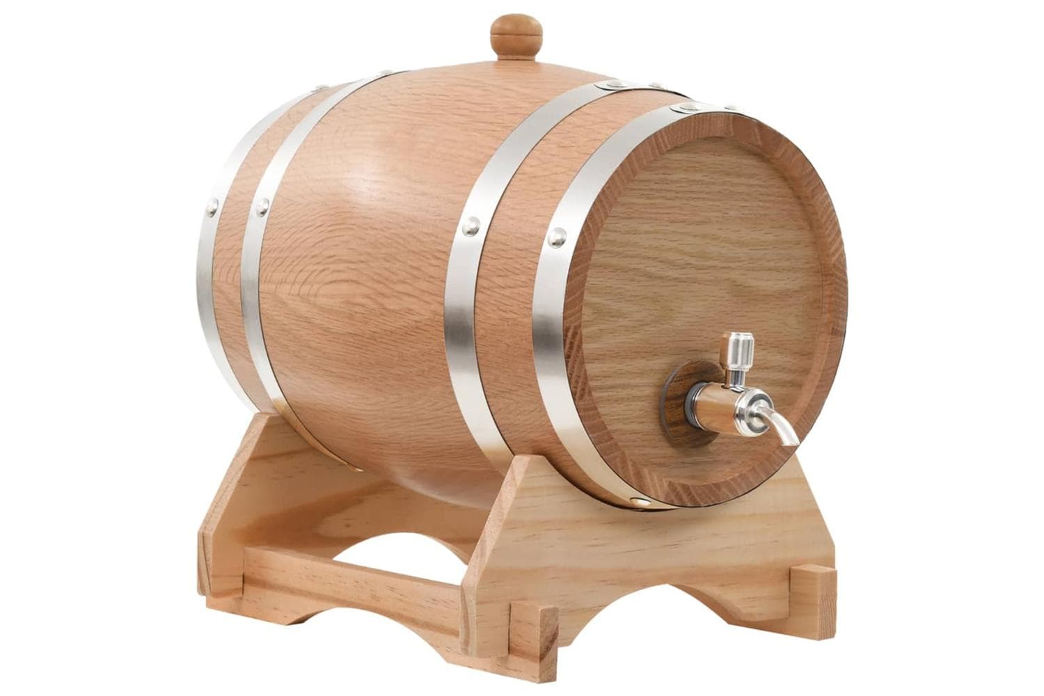 vidaXL 50677 6L Wine Barrel with Tap Solid Oak Wood