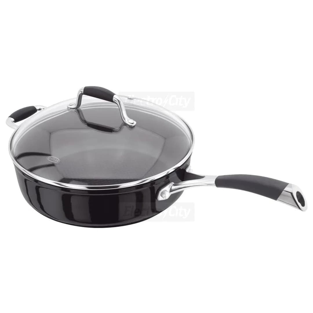 Stellar Forged 28cm Non-Stick Sauté Pan with Glass Lid | Black