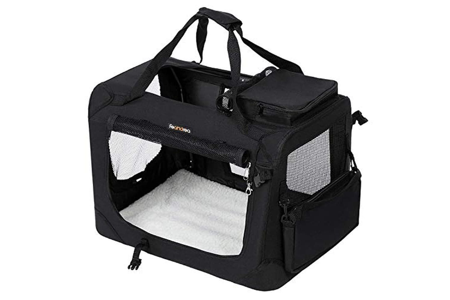 Feandrea Dog Transport Box | Foldable Oxford Fabric | Xxl 91 X 63 X 63 Cm