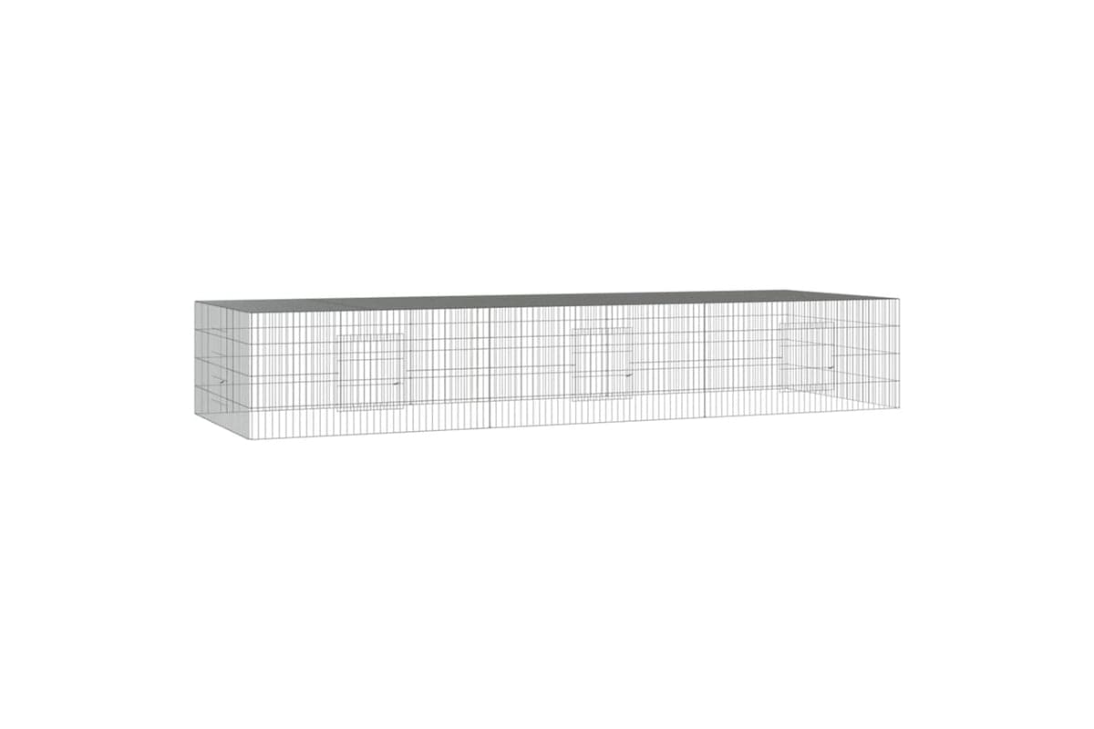 vidaXL 171564 3-panel Rabbit Cage 325x109x54cm Galvanised Iron