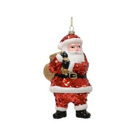 Sequin Glitter Santa Tree Decoration 14cm