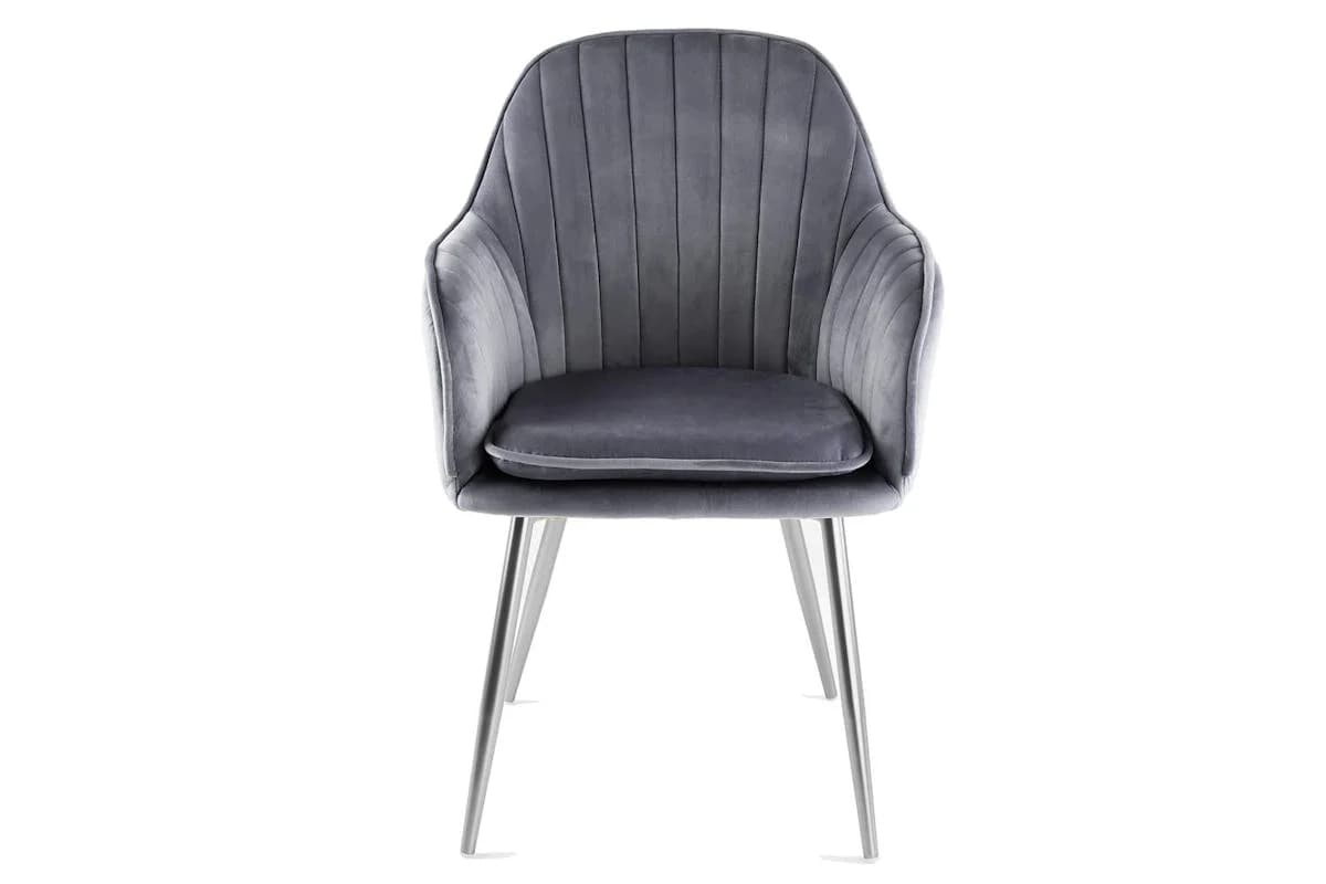 Genesis Muse Accent Chair | Velvet | Set of 2 | Grey