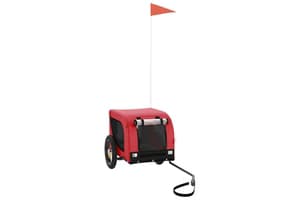 Vidaxl 93992 Pet Bike Trailer Red And Black Oxford Fabric And Iron