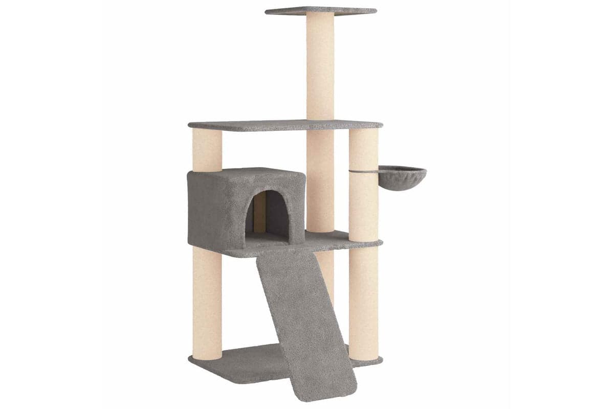 Vidaxl Cat Tree With Sisal Scratching Posts Light Grey 173 Cm