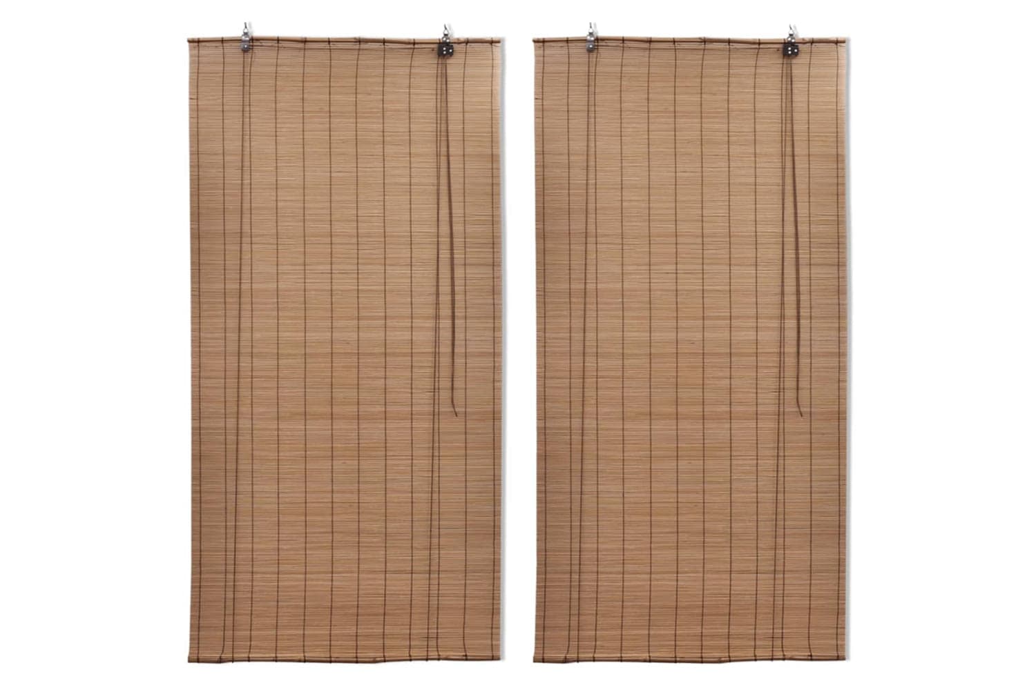 vidaXL 3057520 Bamboo Roller Blinds 2 Pcs Brown 120x220cm