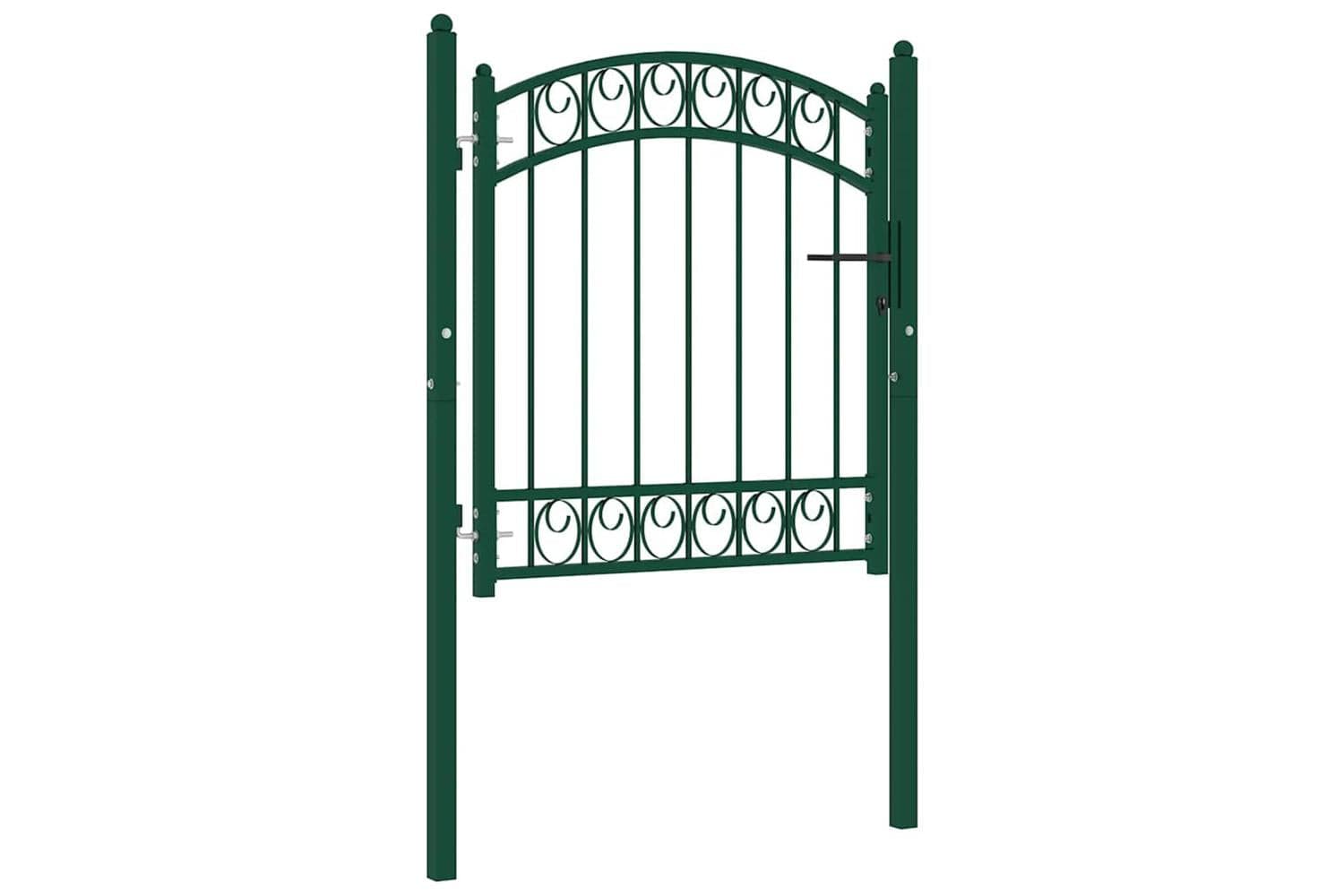 vidaXL 146363 Fence Gate With Arched Top Steel 100x100cm Green