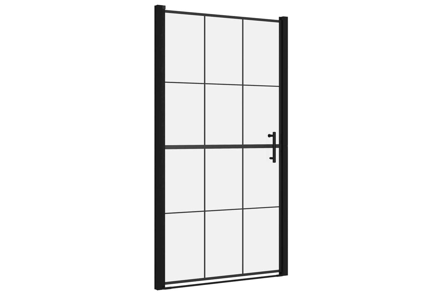 vidaXL 148889 Shower Door Tempered Glass 100x178cm Black