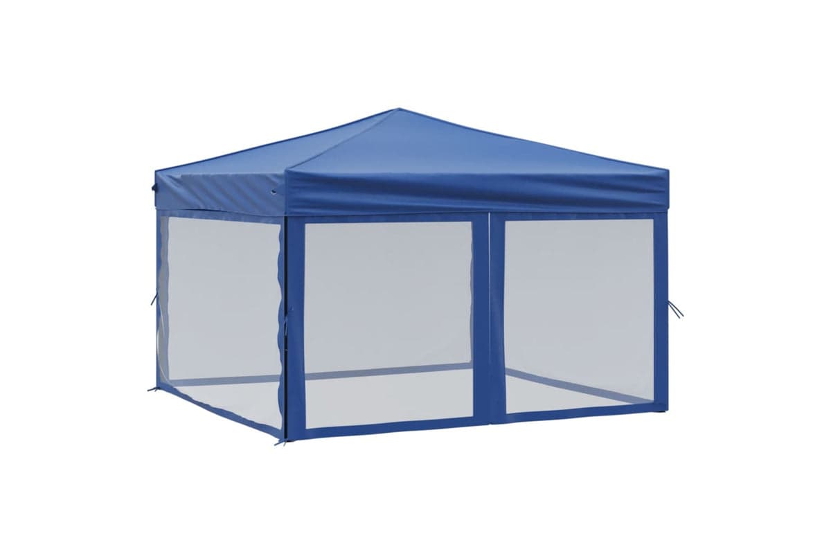 Vidaxl 93528 Folding Party Tent With Sidewalls Blue 3x3 M