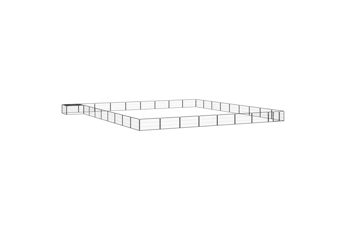 vidaXL 3115983 36-panel Dog Playpen Black 100x50cm Powder-coated Steel