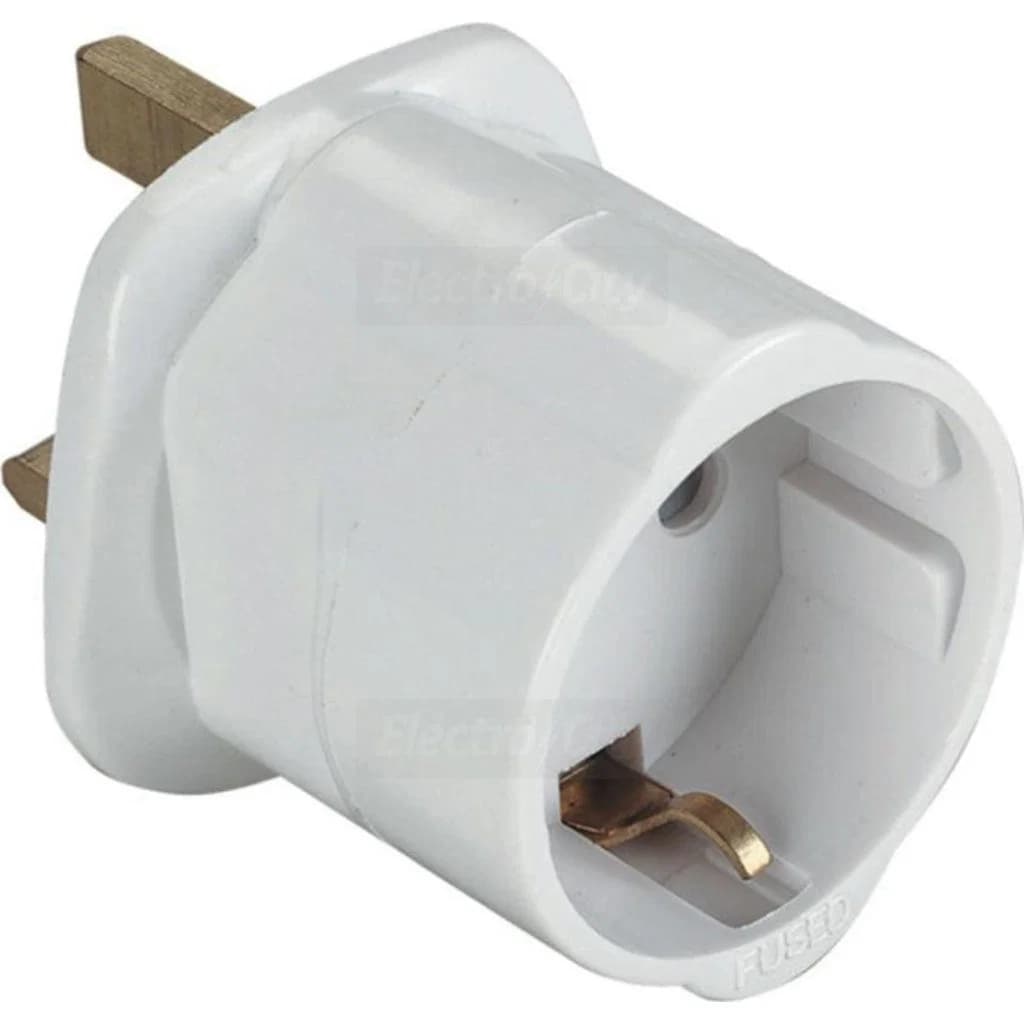 Premium 13A European Plug Adaptor | White