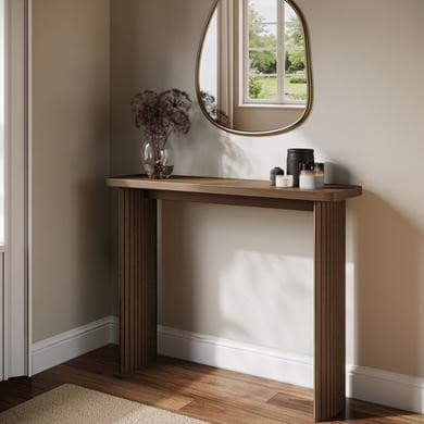 Slim & Narrow Walnut Finish Console Table - Jarel