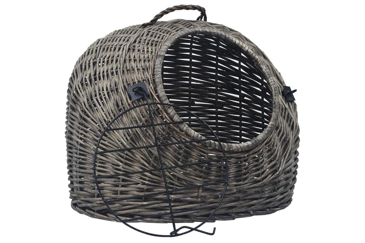 vidaXL 170905 Cat Transporter Grey 50x42x40cm Natural Willow