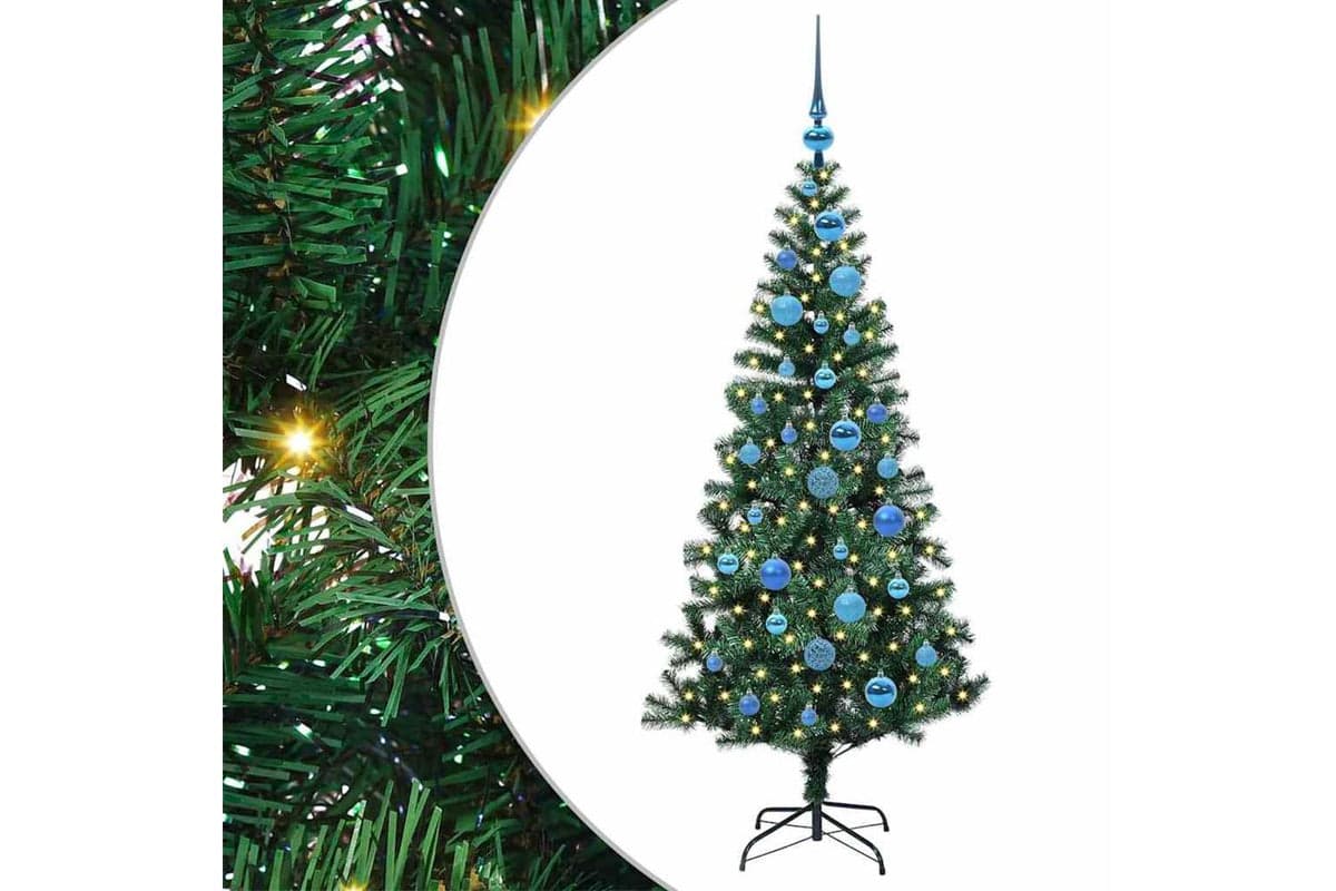 Vidaxl Artificial Pre-lit Christmas Tree Green 150 Cm Pvc And Metal